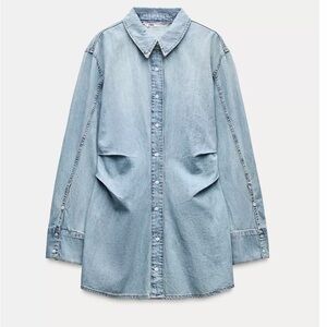 Zara Light Blue Denim Mini Dress